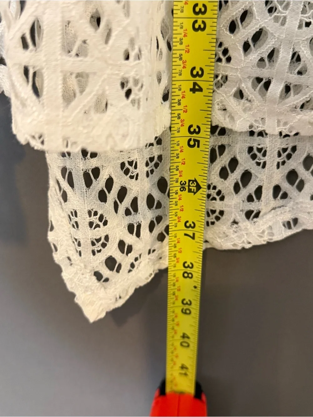 Shannon Ford New York Lace Crochet Duster Cardigan Cover Up White 1X